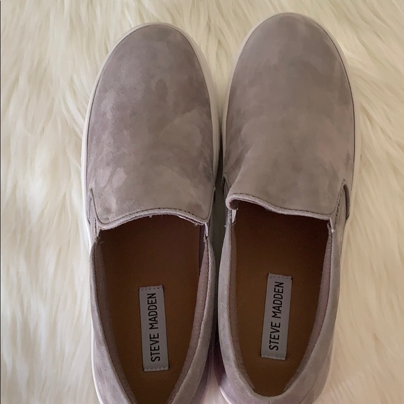 Steve Madden Gills Grey Suede Slip-on Sneaker Size 9.5 New in Box - Picture 8 of 13